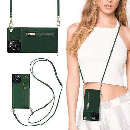 (🔥2024 HOT SALG)Crossbody lommeboketui til iPhone med kortholder