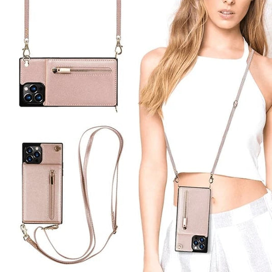 (🔥2024 HOT SALG)Crossbody lommeboketui til iPhone med kortholder