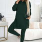 To-delt sett med ensfarget hettegenser og fôrede leggings for kvinner
