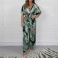 🥻Kvinners sommermote Letter Print Plus Size Bodysuit med elastisk midje