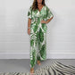 🥻Kvinners sommermote Letter Print Plus Size Bodysuit med elastisk midje