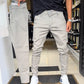 Slim-fit casualbukser i ensfarget stoff for menn