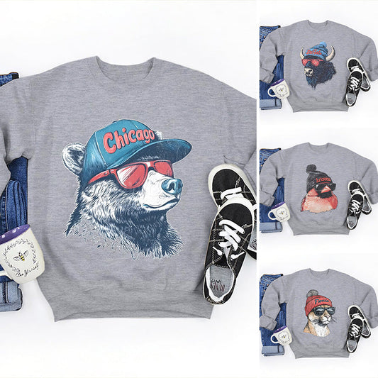🎅Høstsalg 49 % rabatt✨Unisex stilige sportsgensere med dyreprint for bybruk