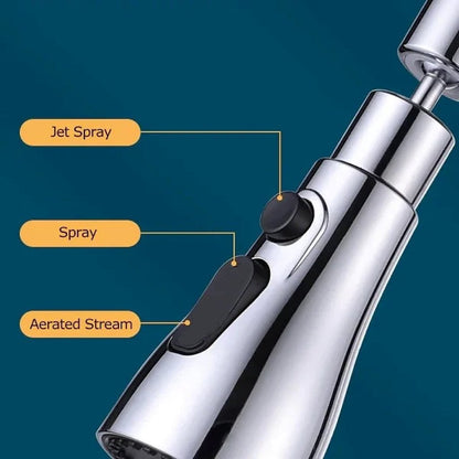 🔥Nyttårskampanje-360° svingbar -3-funksjons kjøkkenbatteri Sprayhode